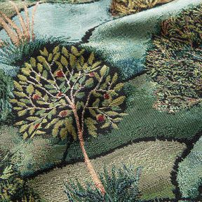 Tkanina dekoracyjna gobelin pejzaż – zieleń, 