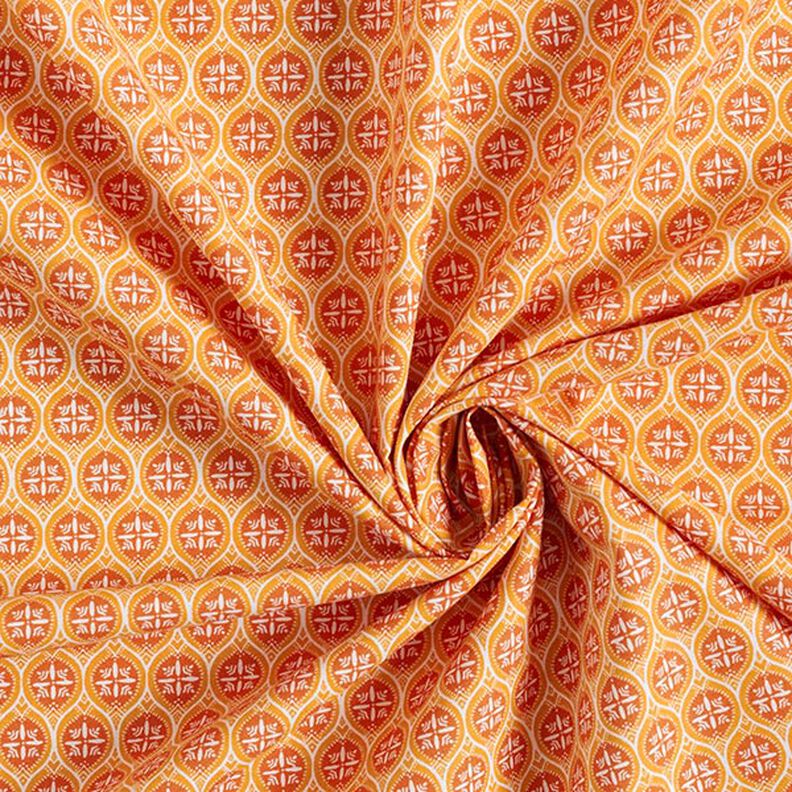 Tkanina bawełniana kreton Ornamenty na płytkach – pomarańcza,  image number 3