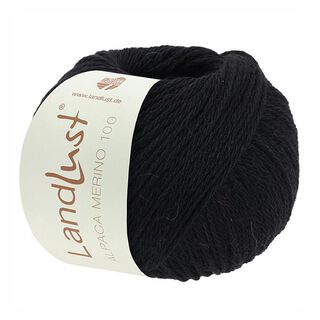 LANDLUST Alpaca Merino 100, 50g | Lana Grossa – czerń, 