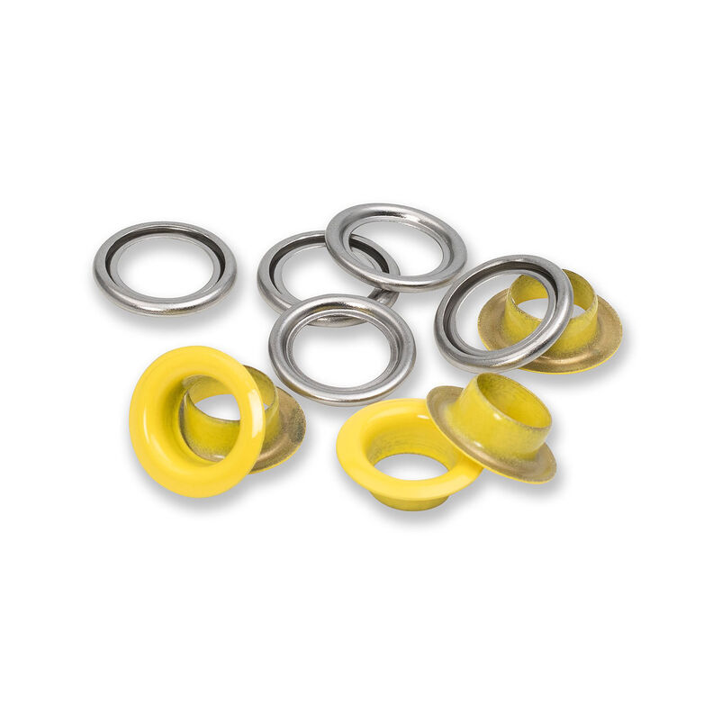 Oczka z podkładkami [20 sztuk | Ø 11 mm] | Prym – żółć/srebrny metaliczny,  image number 2