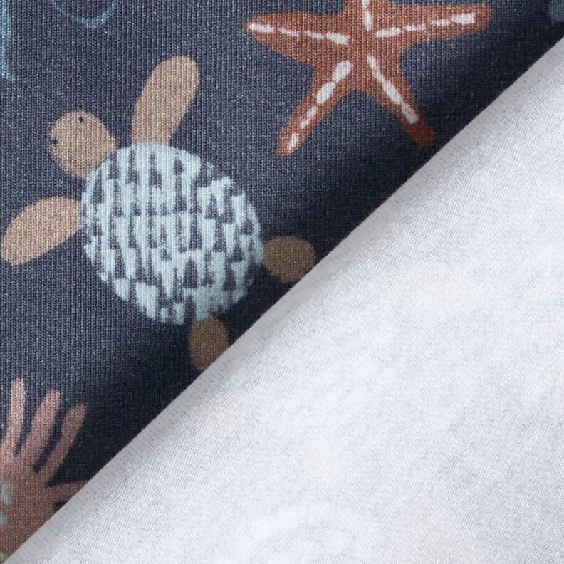 Dżersej bawełniany urocze stworzenia morskie nadruk cyfrowy | Poppy Fabrics – ciemnogranatowy,  image number 4