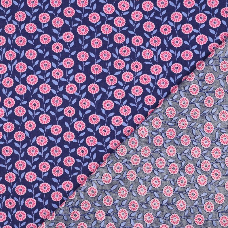 Popelina bawełniana letnie kwiatki | Poppy Fabrics – róż/indygo,  image number 4