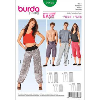 Spodnie domowe dla Niej i dla Niego, Burda 7230, 