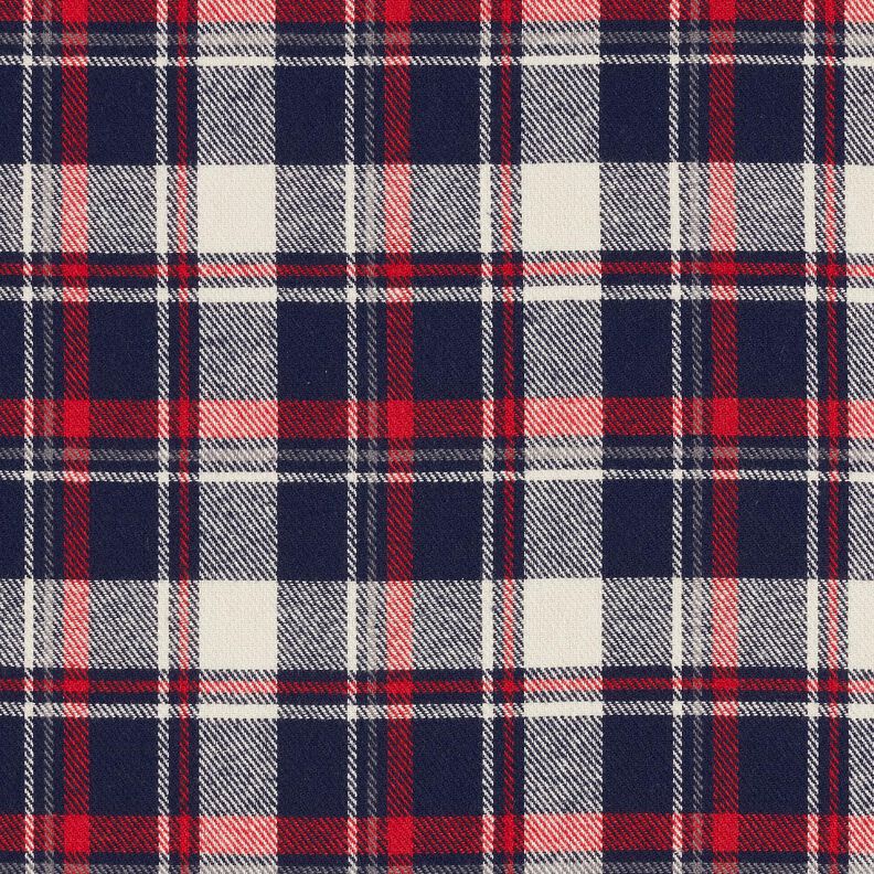 Flanela bawełniana kratka – czarnoniebieski/czerwień karminowa, image number 1