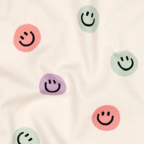 Flanela bawełniana emotikony | Poppy Fabrics – kość słoniowa/stary róż, 
