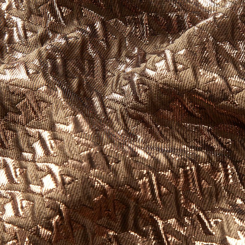 Cloqué brokatowa pepitka – średni brąz, image number 2