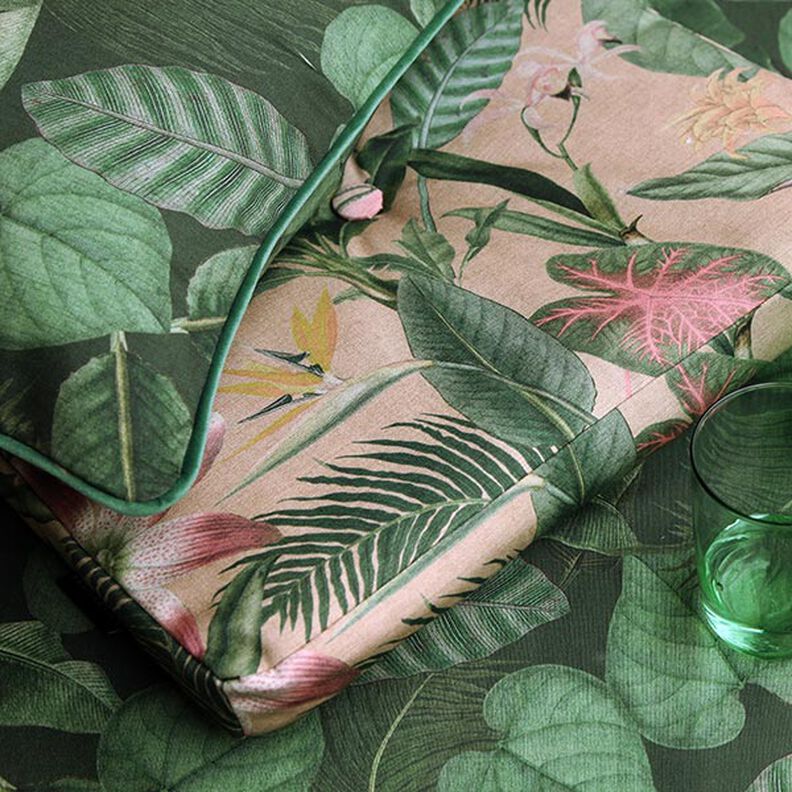 Tkanina outdoor Płótno Liście palmowe – ciemna zieleń,  image number 8