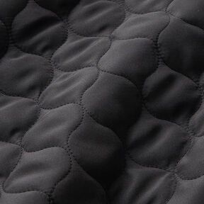 Tkanina pikowana wzór koła – czerń | Resztka 90cm, 