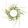 Wianek dekoracyjny z kwiatów i jagód [Ø11 cm/ 39 cm] – biel/zieleń,  thumbnail number 1