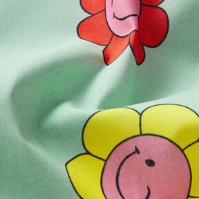 Bawełna powlekana wesołe kwiaty | Poppy Fabrics – miętowy/cytrynowy, 