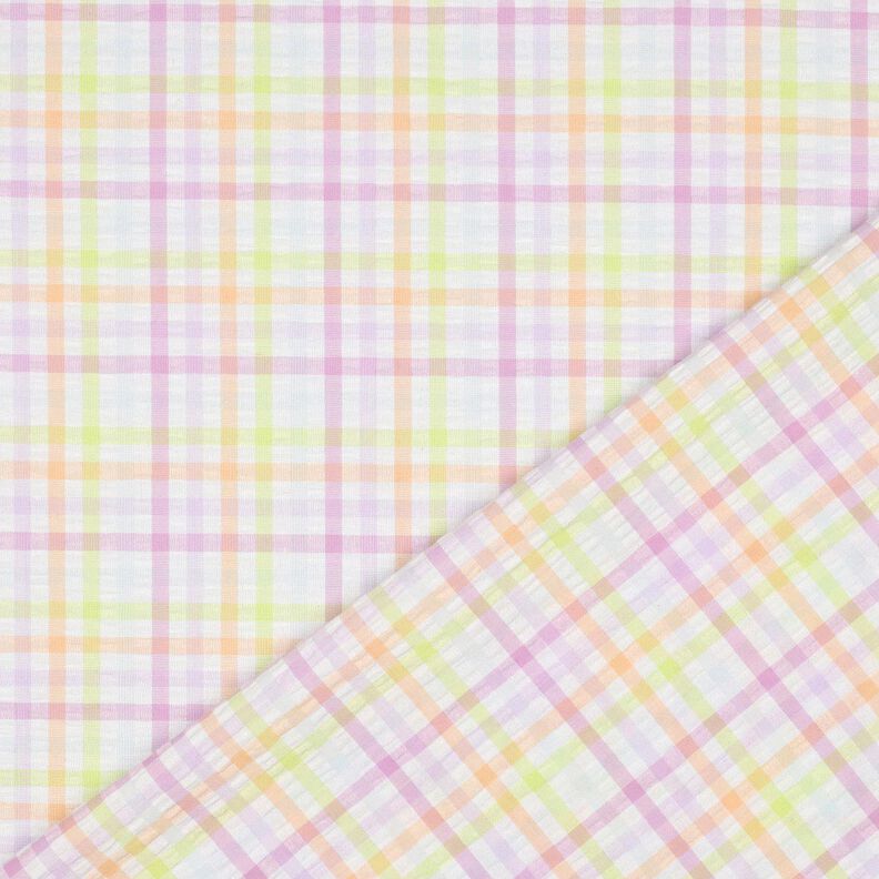 Kora Mieszanka bawełny Kolorowa kratka – biel/pastelowy fiolet,  image number 4