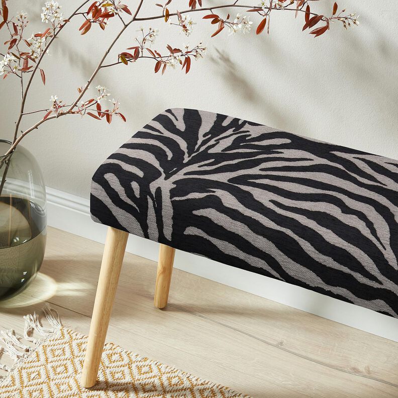 Tkanina tapicerska Żakard zebra – czerń/szary, image number 8