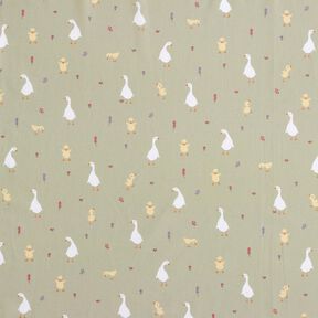 GOTS Popelina bawełniana urocze gęsi i pisklęta | Poppy Fabrics – greige, 