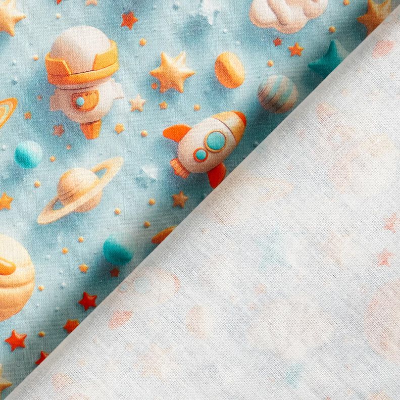 Popelina bawełniana wszechświat nadruk cyfrowy – jasnoniebieski,  image number 4