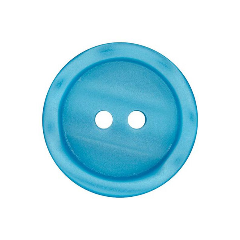 Guzik plastikowy z 2 dziurkami Basic - turkusowy,  image number 1