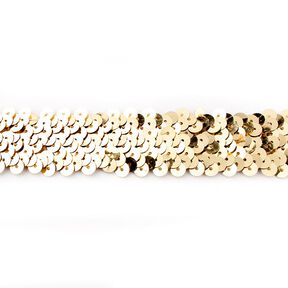 Elastyczna bordiura z cekinami [30 mm] – złoty metaliczny, 