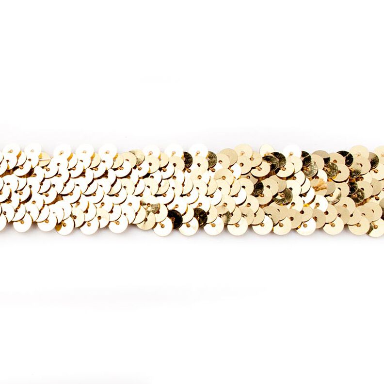Elastyczna bordiura z cekinami [30 mm] – złoty metaliczny,  image number 1