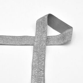 Lamówka elastyczna (guma łamana) brokat [20 mm] – srebro, 