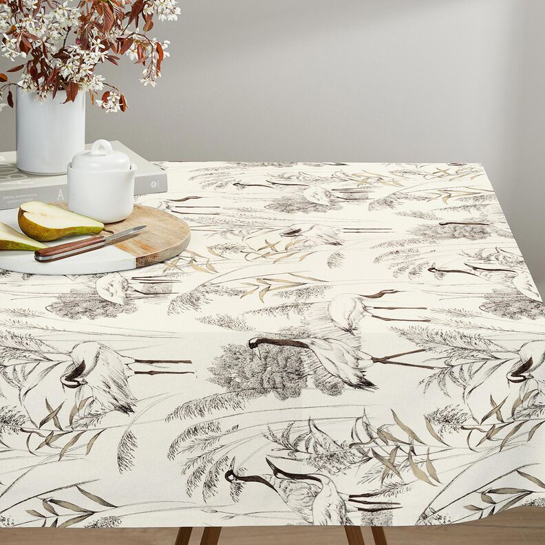 Tkanin dekoracyjna Half panama żurawie &ndash; naturalny/czerń,  image number 6