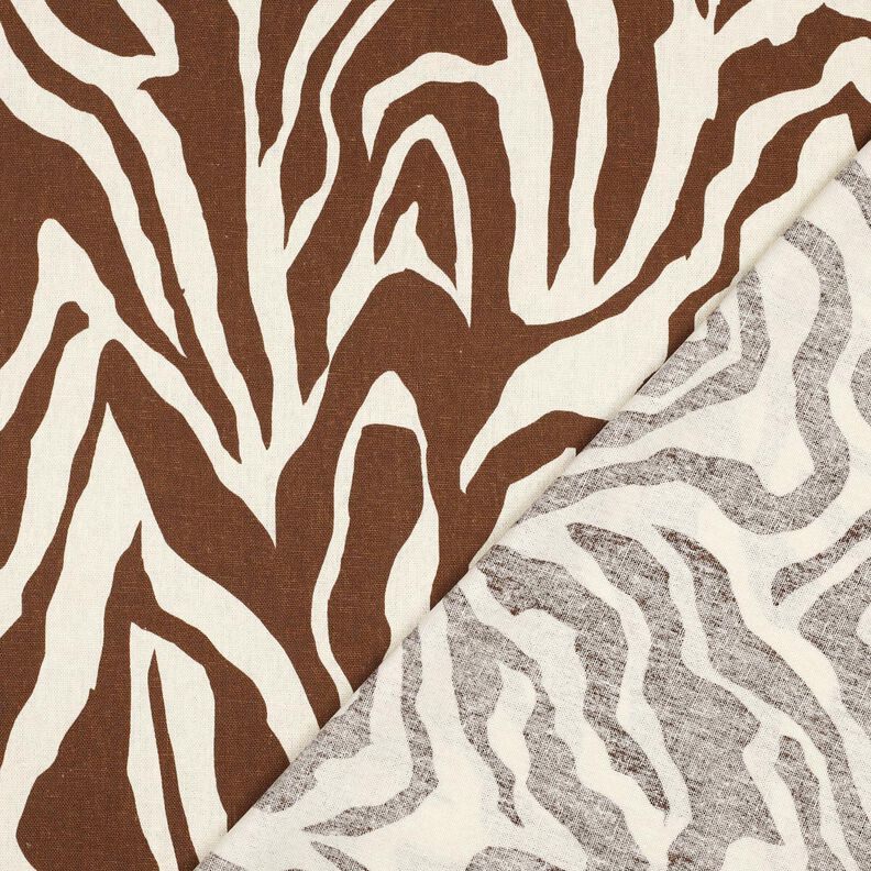 Mieszanka wiskozy i lnu Zebra – mleczna biel/kasztanowy brąz,  image number 4