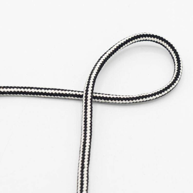 sznurek bawełniany 2-kolorowy [Ø 8 mm] – czerń,  image number 1