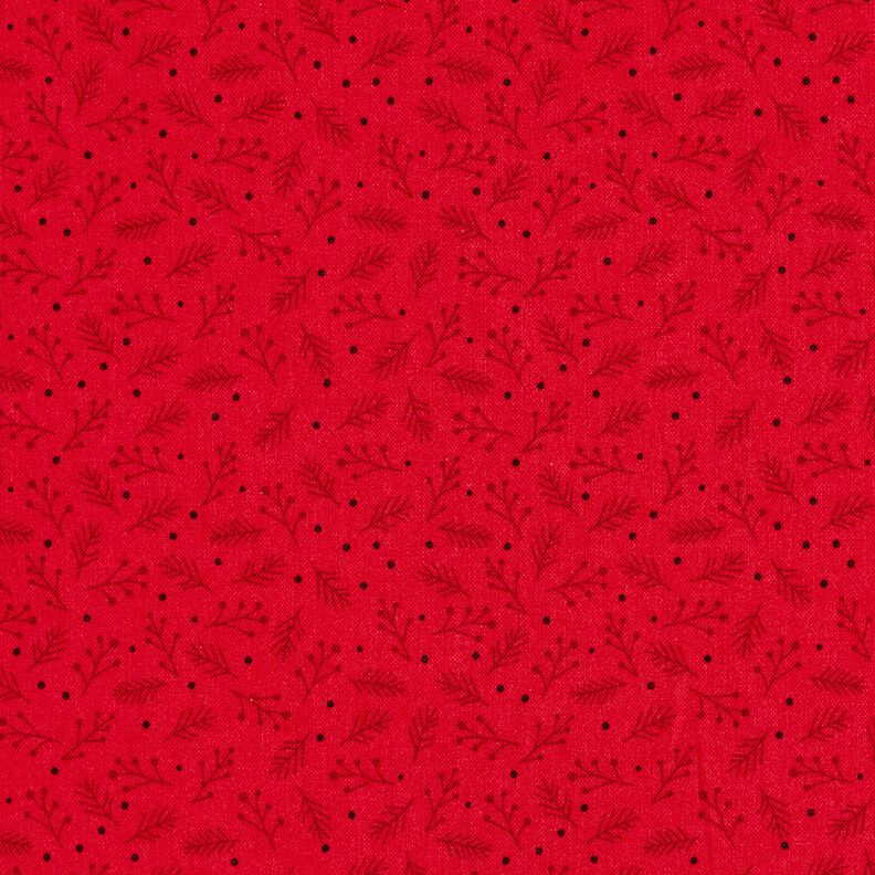 Tkanina bawełniana Popelina świąteczne gałęzie – ciemnoczerwony, image number 1