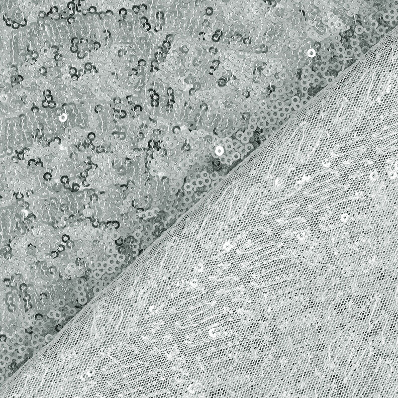 Tkanina z mikrocekinami, jednokol. – srebro,  image number 5