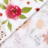Muślin / Tkanina double crinkle kolorowe akwarelowe kwiaty nadruk cyfrowy – biel,  thumbnail number 4
