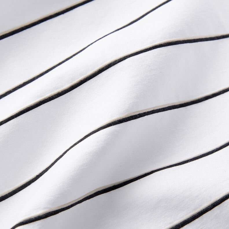 Mieszanka bawełny w szerokie pasy – biel/czerń,  image number 2