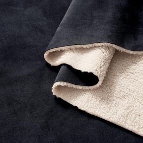 Welur z podszewką z futra Sherpa – czerń, 