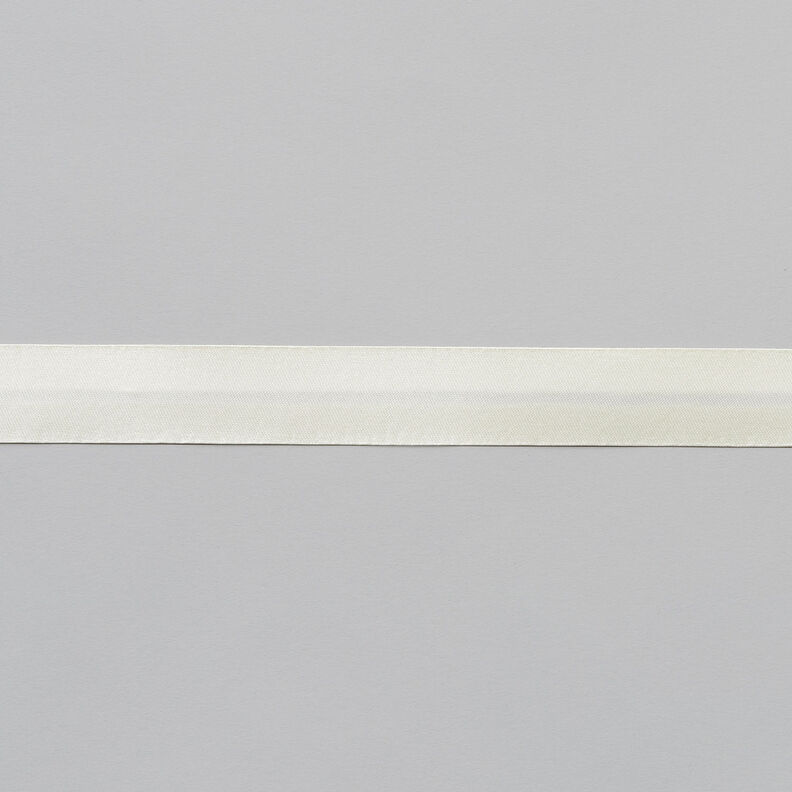Taśma skośna Satyna [20 mm] – mleczna biel,  image number 1