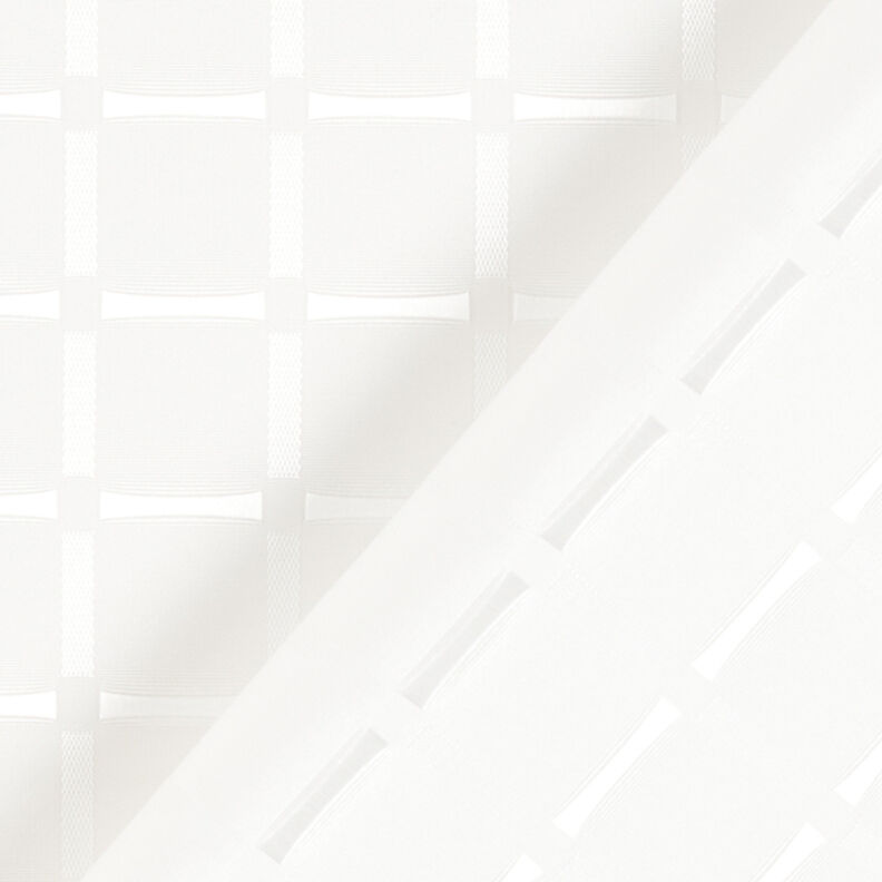 Tafta podszewkowa żakardowa w kratkę z połyskiem – biel,  image number 4