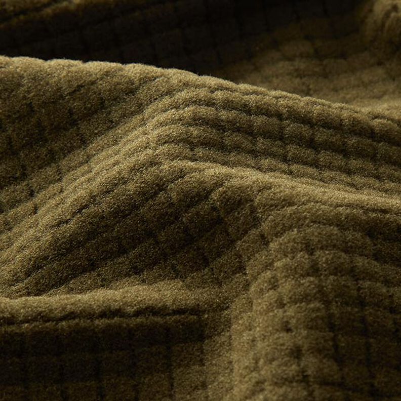 Dżersej strukturalny w kwadraciki – khaki, image number 2