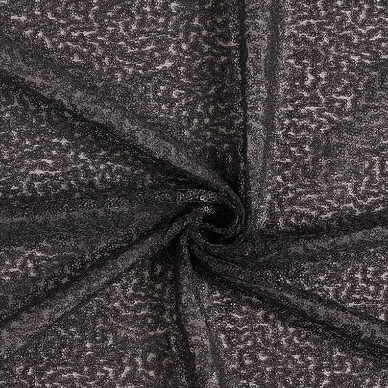 Tkanina z cekinami w wężowe linie – czerń,  image number 3
