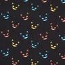 Dzianina dresowa pętelkowa French Terry uśmiechnięty kot nadruk cyfrowy – czerń/mix kolorów,  thumbnail number 1