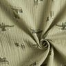 Muślin / Tkanina double crinkle Krokodyle i żaby – zieleń trzcinowa,  thumbnail number 3