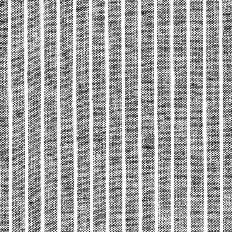 Mieszanka lnu i bawełny szerokie paski &ndash; czerń/biel,  image number 1