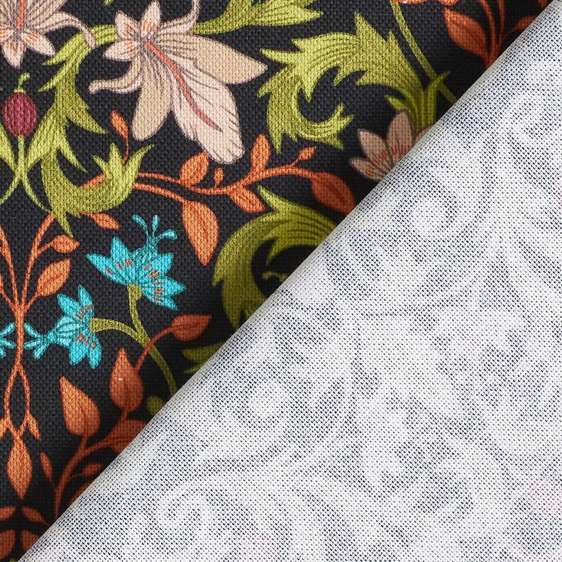 Tkanin dekoracyjna Half panama ozdoby z liści – czerń/pinia,  image number 4