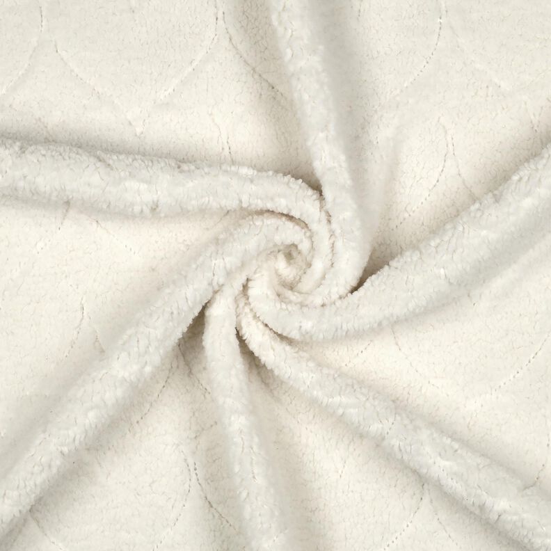 Sztuczne futerko wzór w serca | Poppy Fabrics – mleczna biel, image number 3