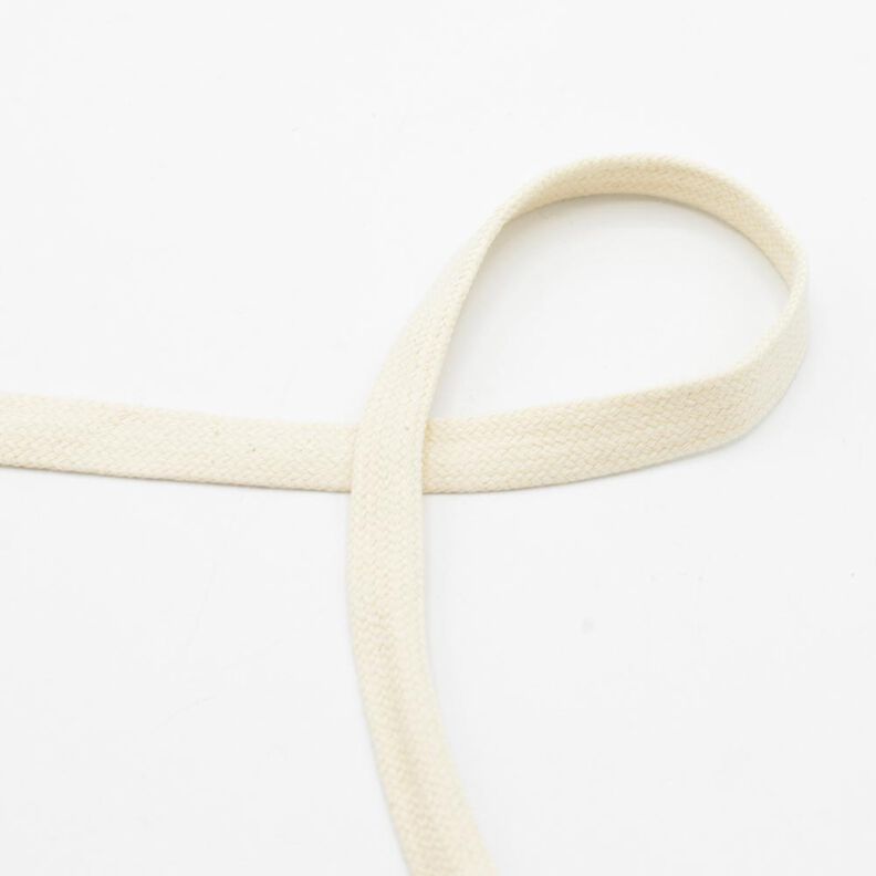 płaski sznurek Bluza z kapturem Bawełna [15 mm] – mleczna biel,  image number 1