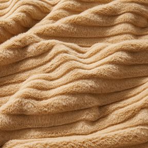 Sztuczne futro w szerokie poziome paski – beż, 