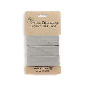 Taśma skośna Dżersej z bawełny organicznej [3 m | 20 mm] – jasnoszary, 