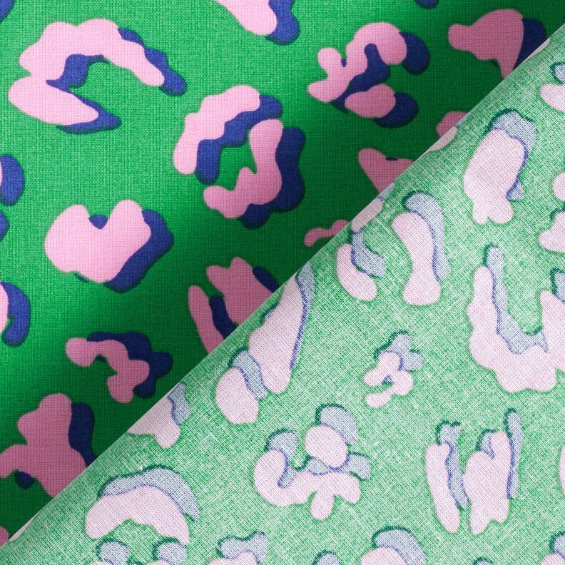 Bawełna powlekana abstrakcyjna panterka | Poppy Fabrics – zieleń/róż, image number 4