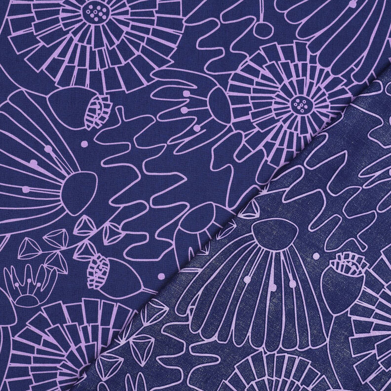 Popelina bawełniana Eden | Nerida Hansen – granat/liliowy,  image number 4