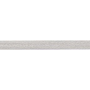 Taśma tkana Metaliczny [9 mm] – srebro/srebrny metaliczny, 