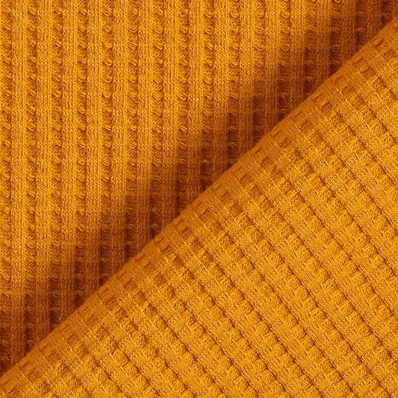 Bawełniany dżersej wafelkowy jednokol. – żółty curry,  image number 3