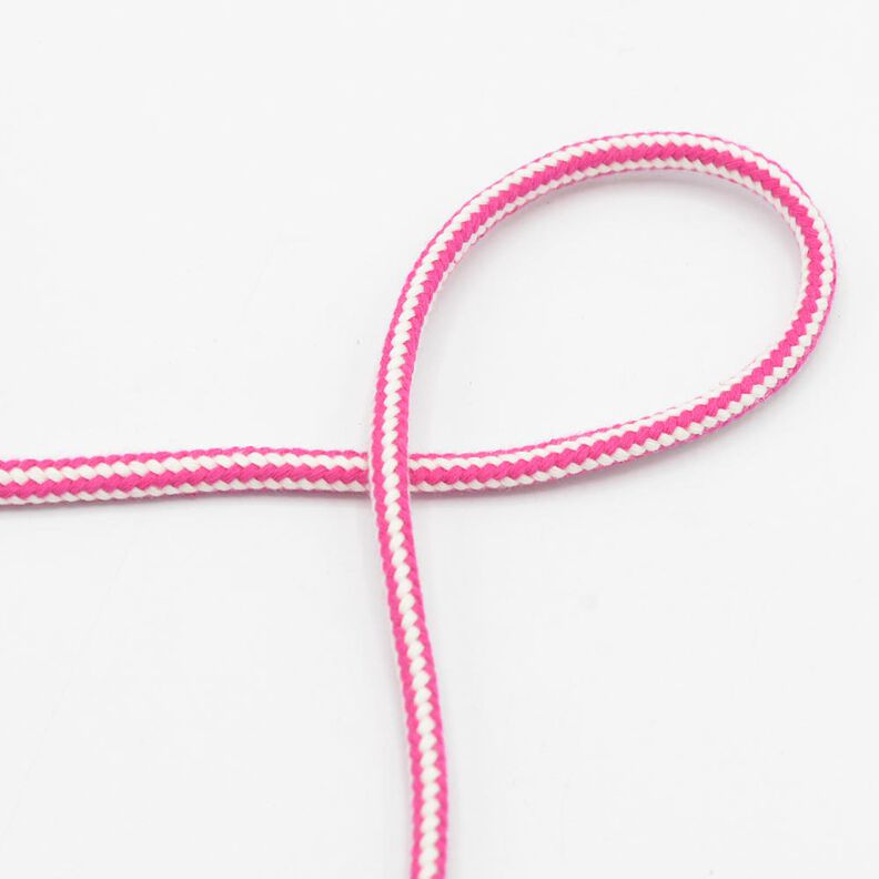 sznurek bawełniany 2-kolorowy [Ø 8 mm] – intensywny róż,  image number 1