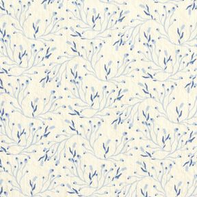 Seersucker delikatne gałązki jag&oacute;d &ndash; mleczna biel/dżinsowy błękit, 