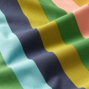 Popelina bawełniana Paski – błękit/zieleń, 