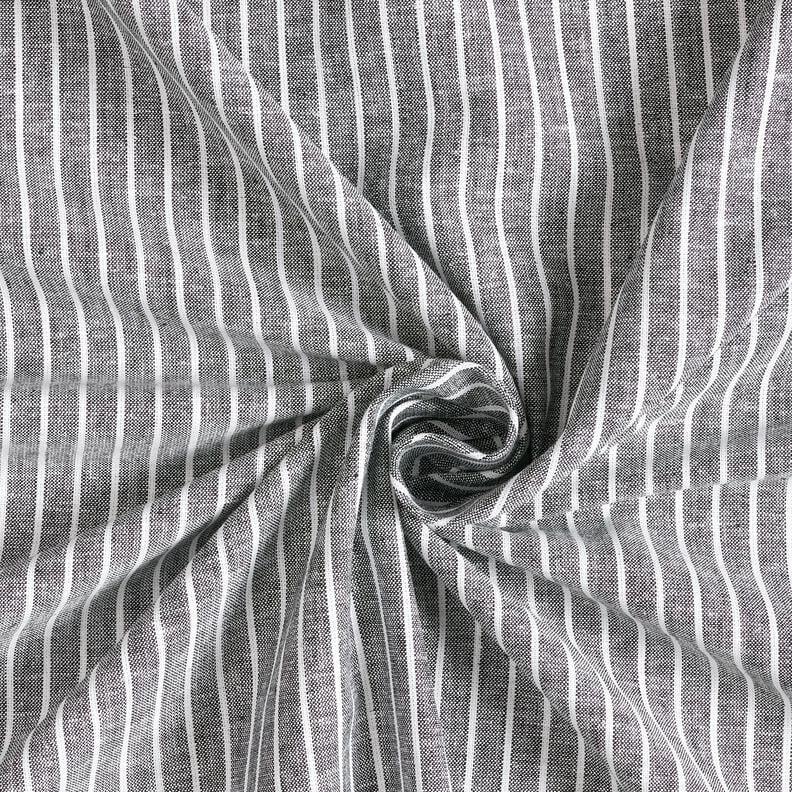 Mieszanka lnu i bawełny szerokie paski &ndash; czerń/biel,  image number 3